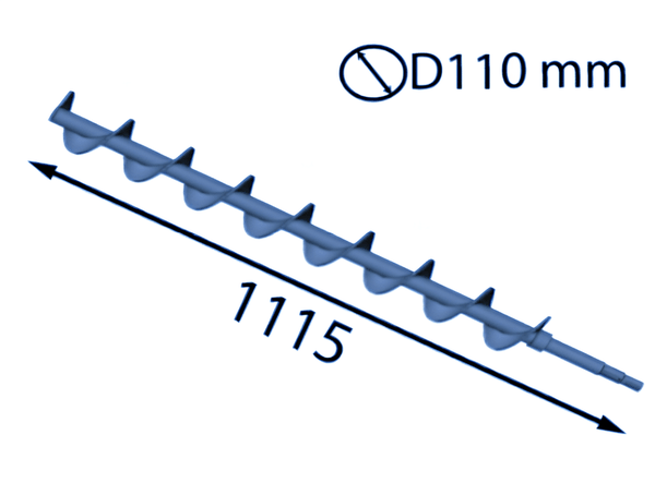 1115x110 mm Eje espiral pequeño (diestro) para Eschlböck ®