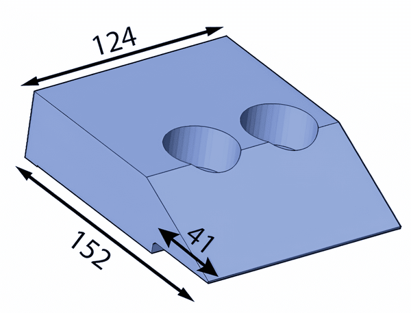 152x124x39mm Portacuchillas superior +5m orificios rectos para Eschlböck ®