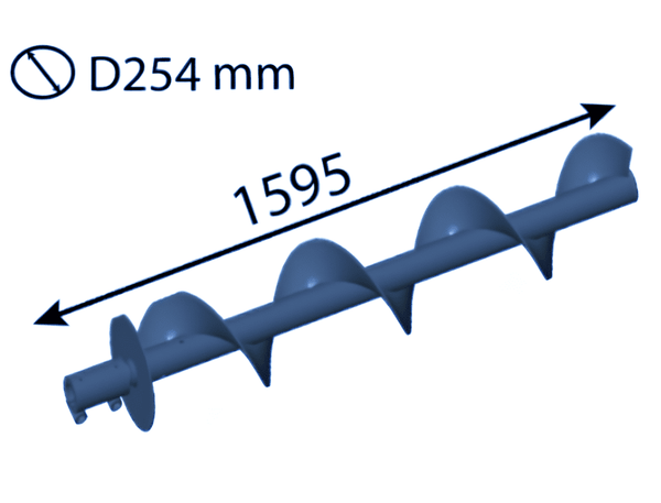 1595x254 mm Eje espiral grande (diestro) para Albach ®