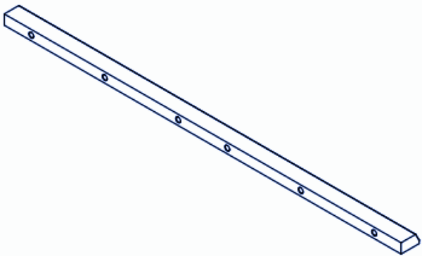 Barra de sujeción 1620x75x40 mm para Mewa