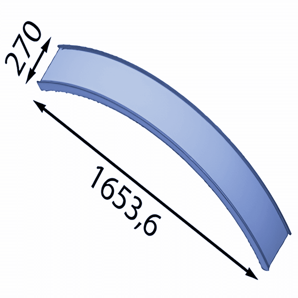 1653,6x270x10 mm Chapa de desgaste para Doppstadt ®