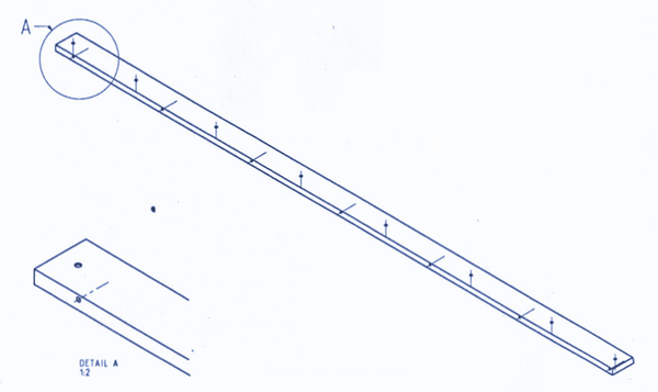 1900x73,5x18 mm Contracuchilla para Raute ®