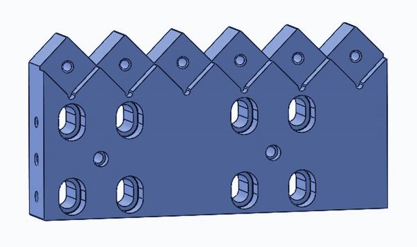 Portacuchillas 334x170x50 mm para Metso ® Holzmag (6xM10)