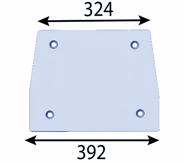 Placa de transición de soplador de 392x324x6 mm para Bruks ®