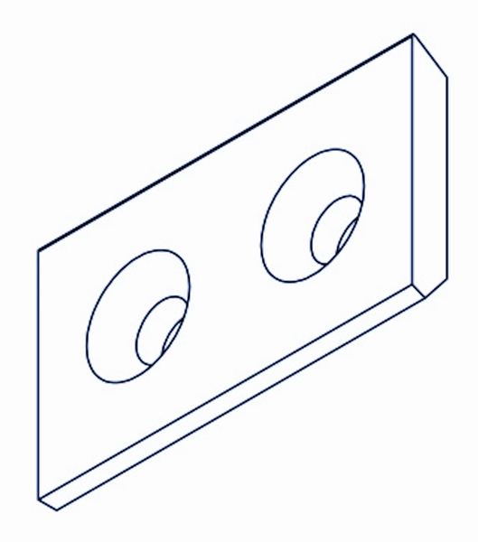 Cuchillo 60x35x8 mm 1 (2xf16,5, 17°,40°)