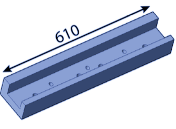 Placa base de 610 mm para contracuchilla inferior para Kesla ®