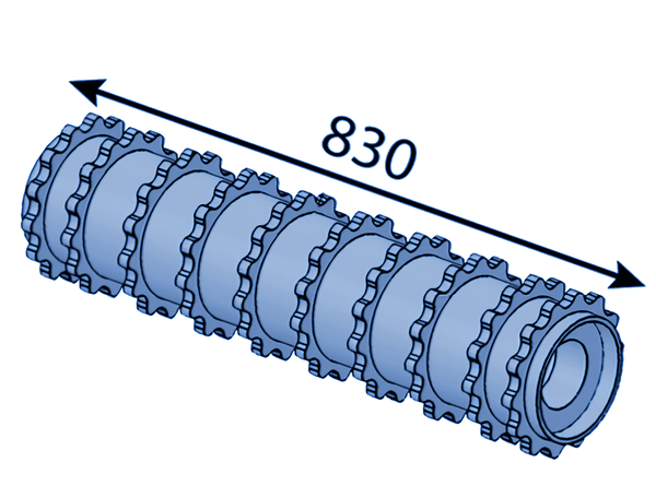 Tubo de eje accionado por cinta transportadora de 830 mm para Eschlböck ®